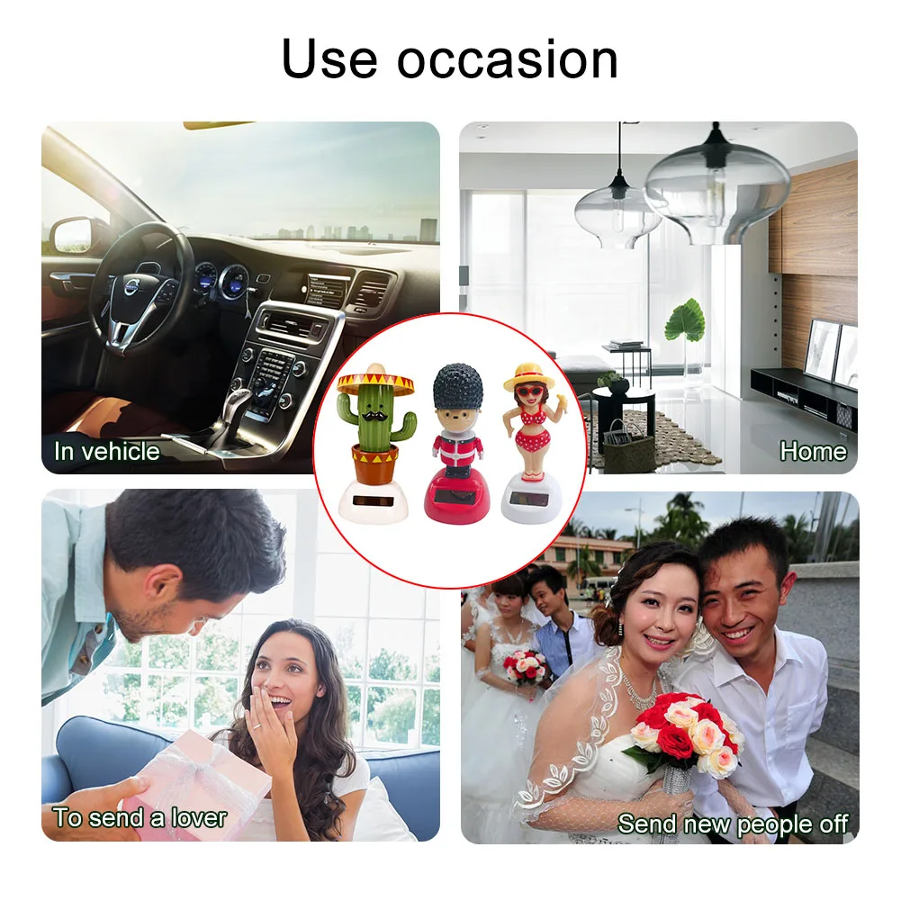 3pcs Shake Dancing Doll Birthday ABS Desk Ornaments Gift Toy Office Swinging Animated Car Decoration Bobble Solar Powered Home
3pcs Shake Dancing Doll Birthday ABS Desk Ornaments Gift Toy Office Swinging Animated Car Decoration Bobble Solar Powered Home