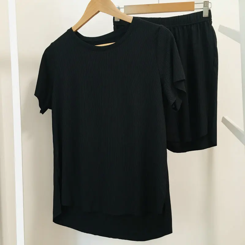 Home Wear 2 Piece Women 's Summer Thin Lazy Suits Loose Simple Daily Wear Pajamas Shorts Short Sleeve T-shirt Women Sleep Wear 
Home Wear 2 Piece Women 's Summer Thin Lazy Suits Loose Simple Daily Wear Pajamas Shorts Short Sleeve T-shirt Women Sleep Wear