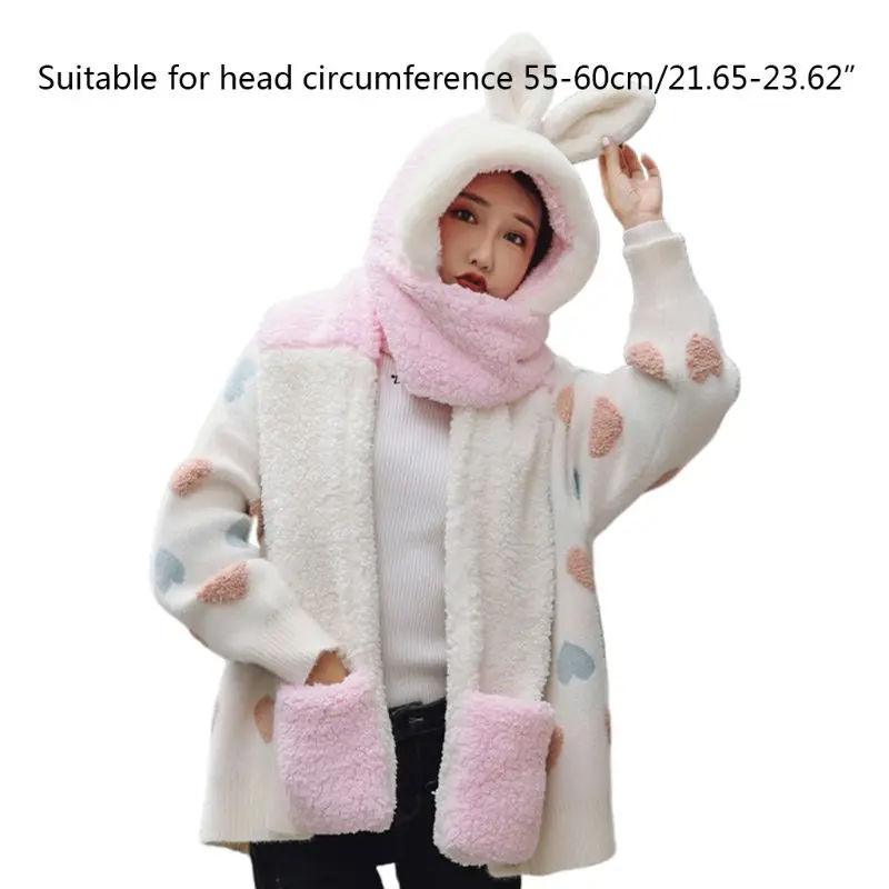 Girls 3 in 1 Hat Gloves Scarf Stitching Color Adorable Rabbit Ear Hoodie Earflap Comfortable High Quality and Brand New
Girls 3 in 1 Hat Gloves Scarf Stitching Color Adorable Rabbit Ear Hoodie Earflap Comfortable High Quality and Brand New