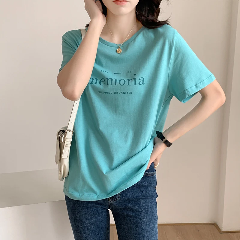 QOERLIN Short Sleeve T-Shirt Women's Summer 2021 New White Letter Print Loose Casual Basic Tops Classic Tees Shirts Girls Plus
QOERLIN Short Sleeve T-Shirt Women's Summer 2021 New White Letter Print Loose Casual Basic Tops Classic Tees Shirts Girls Plus