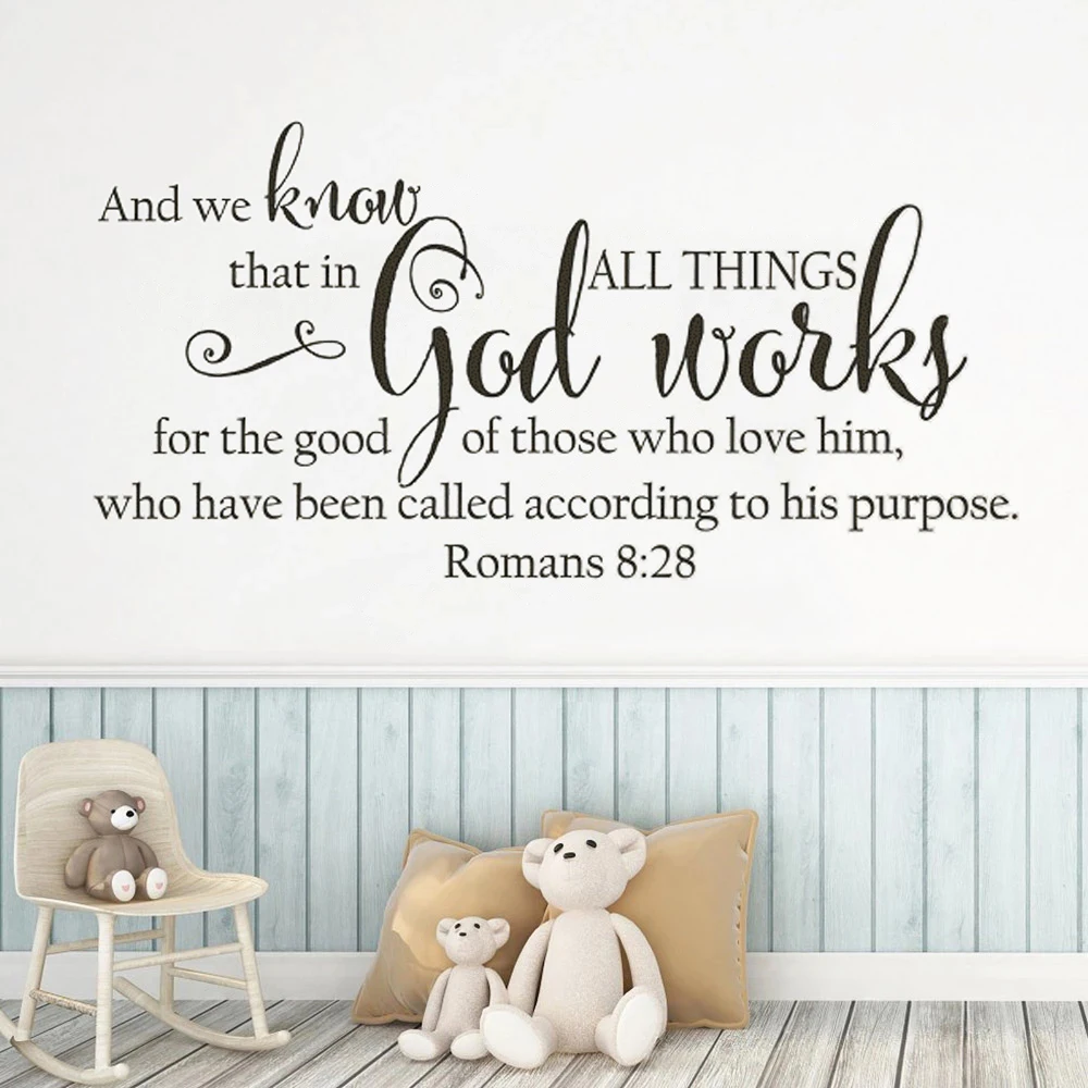 Romans 8:28 Wall Decals And We Know That In All Things God Works Quotes Mural Vinyl Family Bedroom Decoration Stickers RU2485
Romans 8:28 Wall Decals And We Know That In All Things God Works Quotes Mural Vinyl Family Bedroom Decoration Stickers RU2485
