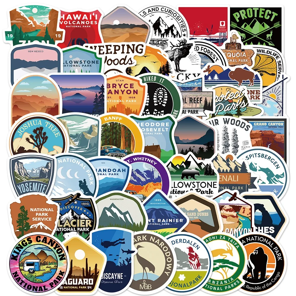 10/30/50PCS National Park Stickers Waterproof Adventure Nature Travel Wilderness Decals for Laptop Water Bottle Car Luggage
10/30/50PCS National Park Stickers Waterproof Adventure Nature Travel Wilderness Decals for Laptop Water Bottle Car Luggage
