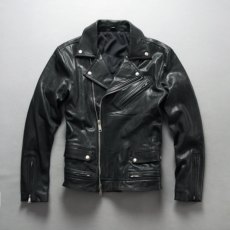 fashion biker slim fit black pocket mortorcycle style genuine jacket men sheepskin real leather coat
fashion biker slim fit black pocket mortorcycle style genuine jacket men sheepskin real leather coat