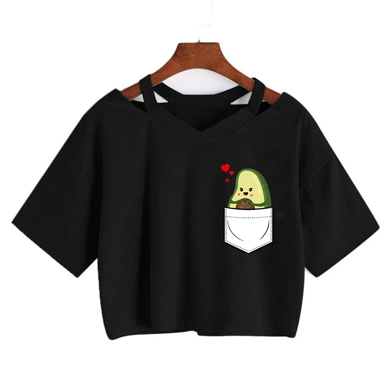 Женская футболка в стиле 90-х с изображением авокадо кошки веганов Ulzzang Kawaii