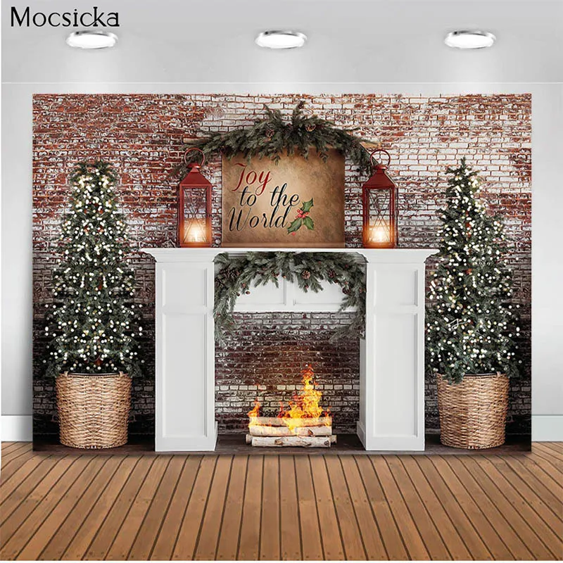 Mocsicka Red White Brick Wall Christmas Photography Backdrops Fireplace Xmas Tree Decoration Photo Props Studio Booth Background
Mocsicka Red White Brick Wall Christmas Photography Backdrops Fireplace Xmas Tree Decoration Photo Props Studio Booth Background