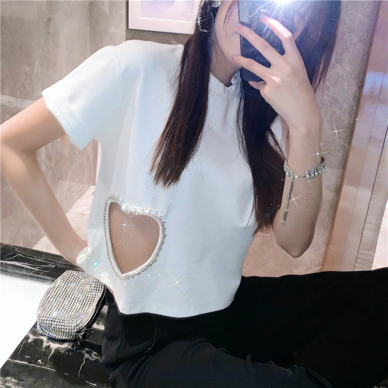 Summer cotton, diamonds, tassels, hollow, loose, women's tops, T-shirts, 2021New ladies, fashion, short-sleeved tops, pullovers
Summer cotton, diamonds, tassels, hollow, loose, women's tops, T-shirts, 2021New ladies, fashion, short-sleeved tops, pullovers