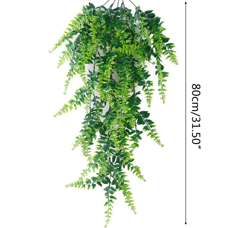 

K1KC 2pcs Artificial Hanging Vines Ferns Plants Fake Ivy Leaves Garland Vine Wall Indoor Outdoor Gardon Decoration