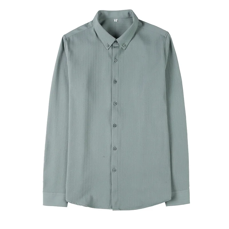 Men Clothing 2021 New Men's Spring Dark Striped Long-sleeved Shirt Men's Slim Korean Workplace Bar British Base Shirt
Men Clothing 2021 New Men's Spring Dark Striped Long-sleeved Shirt Men's Slim Korean Workplace Bar British Base Shirt