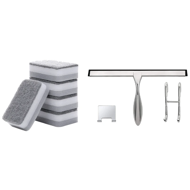5 Pcs Scouring Pad Dish Cloth Cleaning Brush Rags & 1 Set 12-Inch Shower Squeegee Set Squeegee For Shower Glass Door
5 Pcs Scouring Pad Dish Cloth Cleaning Brush Rags & 1 Set 12-Inch Shower Squeegee Set Squeegee For Shower Glass Door