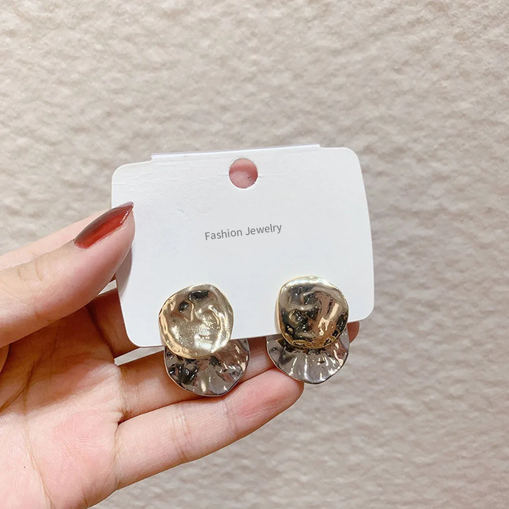 2021 Fashion Geometric Irregular Disc Folds Gold Silver Color Metal Stud Earrings for Women Gift Party Jewelry Gift
2021 Fashion Geometric Irregular Disc Folds Gold Silver Color Metal Stud Earrings for Women Gift Party Jewelry Gift