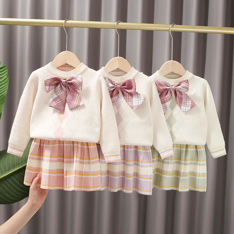 Girls Winter Sweater Set College Wind 2021 Autumn Bowknot Children's Knit Skirt Kids Toddler Cute Cotton Clothing Girl Clothes
Girls Winter Sweater Set College Wind 2021 Autumn Bowknot Children's Knit Skirt Kids Toddler Cute Cotton Clothing Girl Clothes