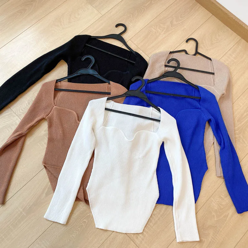 Square Collar Long Sleeve Woman Sweaters Knitted Pullover Women Spring Autumn Sweater Winter Tops For Women Black White Jumper
Square Collar Long Sleeve Woman Sweaters Knitted Pullover Women Spring Autumn Sweater Winter Tops For Women Black White Jumper