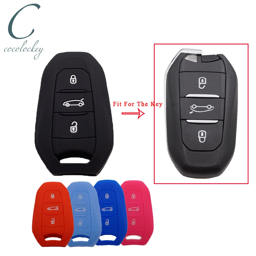 Cocolockey силиконовый чехол для автомобильного ключа Peugeot 508 301 2008 3008 4008 407 408 Citroen Elysee 3