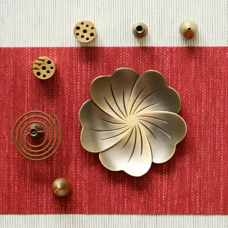 Cherry Blossoms Incense Burner Tray Copper nine holes Insence Burner Holder Petal Plating Alloy 
Cherry Blossoms Incense Burner Tray Copper nine holes Insence Burner Holder Petal Plating Alloy