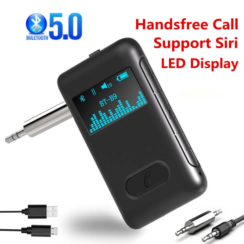 Bluetooth 5 0 приемник ЖК-дисплей Экран дисплея 3 мм AUX стерео музыка Беспроводной Auido