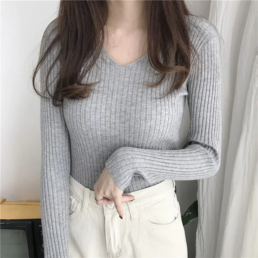 Winter Pullover Women 2022 V-neck Solid Knitted Ribbed Sweater Slim Fit Long Sleeve Badycon Female Stretch Bottoming Shirt A50
Winter Pullover Women 2022 V-neck Solid Knitted Ribbed Sweater Slim Fit Long Sleeve Badycon Female Stretch Bottoming Shirt A50