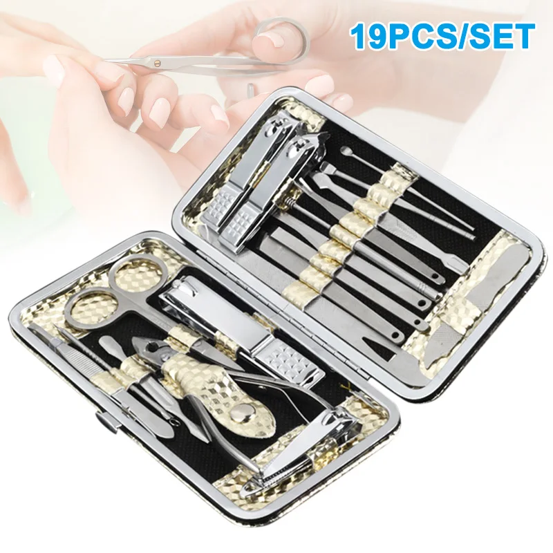19Pcs/Set Pedicure Manicure Kit Nail Clippers Cleaner Cuticle Grooming Tools SN-Hot
19Pcs/Set Pedicure Manicure Kit Nail Clippers Cleaner Cuticle Grooming Tools SN-Hot