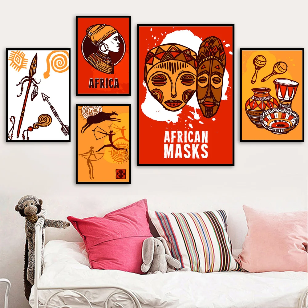 African Women Masks Safari Elephant Wall Art Canvas Painting Nordic Posters and Prints Wall Pictures for Living Room Home Decor
African Women Masks Safari Elephant Wall Art Canvas Painting Nordic Posters and Prints Wall Pictures for Living Room Home Decor