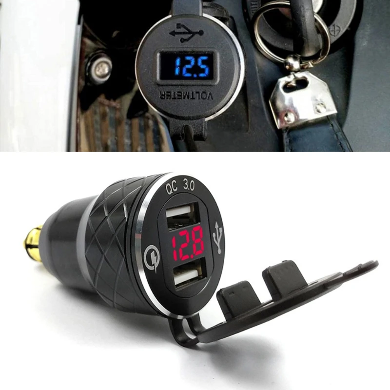 Портативный Quick Charge мотоцикл 3,0 Dual USB Зарядное устройство розетка светодиодный прикуриватель с индикатором адаптер руль авто Запчасти
Портативный Quick Charge мотоцикл 3,0 Dual USB Зарядное устройство розетка светодиодный прикуриватель с индикатором адаптер руль авто Запчасти