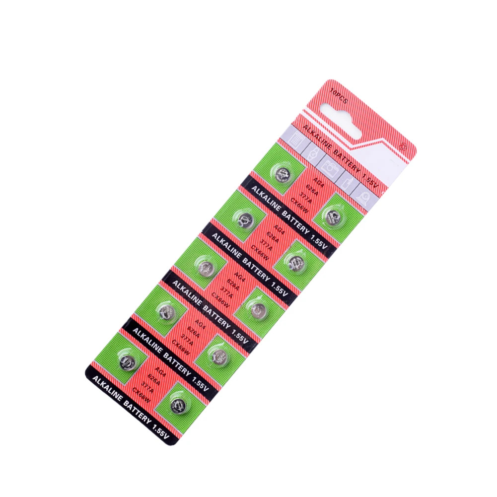 10-pcs/pack AG4 LR626 377 Button Batteries SR626 177 Cell Coin Alkaline Battery 1.55V 626A 377A CX66W For Watch Toys Remote
10-pcs/pack AG4 LR626 377 Button Batteries SR626 177 Cell Coin Alkaline Battery 1.55V 626A 377A CX66W For Watch Toys Remote