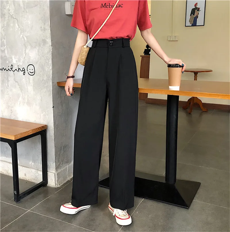 Limiguyue Summer Women Wide Leg Pants Thin Long Trousers High Waist Pockets Button Fly Casual Bottoms all match pants femme K380
Limiguyue Summer Women Wide Leg Pants Thin Long Trousers High Waist Pockets Button Fly Casual Bottoms all match pants femme K380