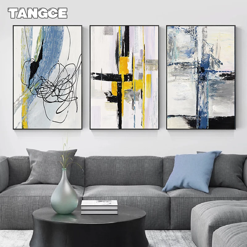 Abstract Blue Yellow Minimalist Art Posters Print Nordic Black Lines Canvas Painting for Living Room Modern Home Decor Pictures 
Abstract Blue Yellow Minimalist Art Posters Print Nordic Black Lines Canvas Painting for Living Room Modern Home Decor Pictures