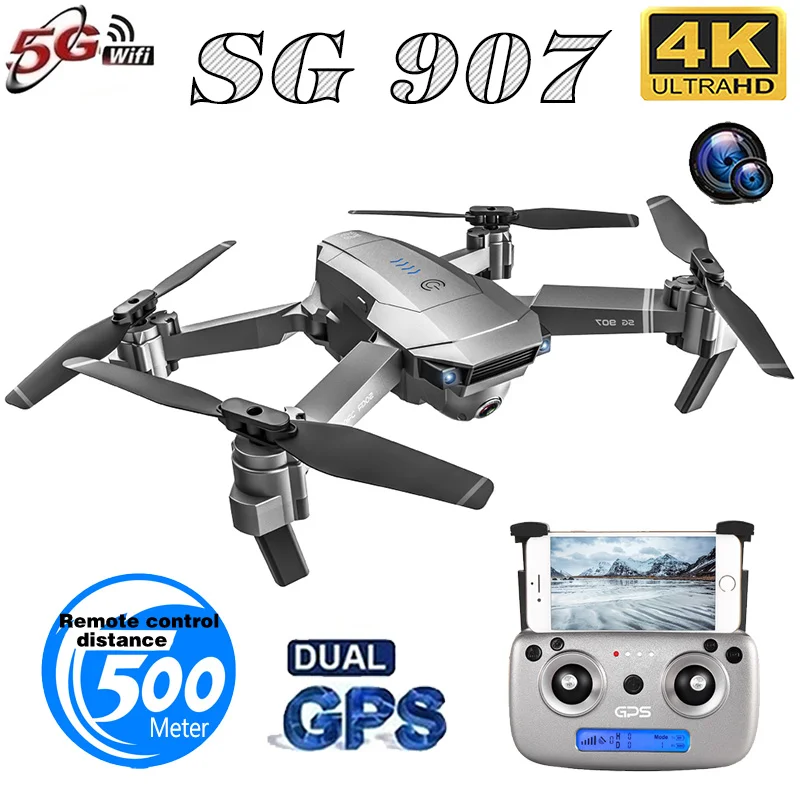 SG907 квадрокоптер GPS беспилотные летательные аппараты с 4K HD Двойная камера Широкий