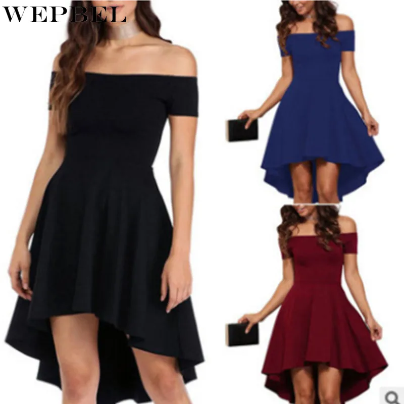 WEPBEL Dress For Women Elegent Fashion Solid Color Summer Women Dress Off Shoulder Knee-Length Dress
WEPBEL Dress For Women Elegent Fashion Solid Color Summer Women Dress Off Shoulder Knee-Length Dress