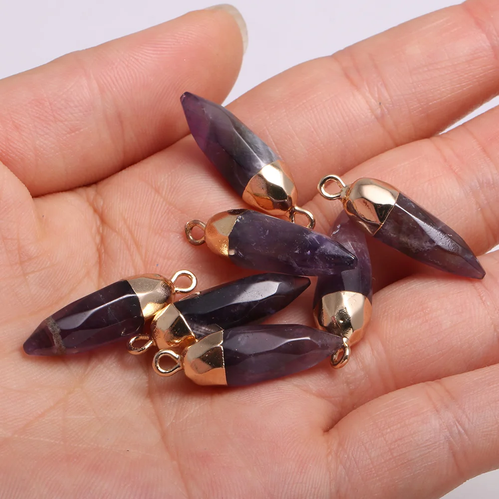 1pcs Natural Stone Charms Faceted Amethysts Pendants for Jewelry Making DIY Accessories Nacklace Earring Women Gift Size 13x26mm
1pcs Natural Stone Charms Faceted Amethysts Pendants for Jewelry Making DIY Accessories Nacklace Earring Women Gift Size 13x26mm
