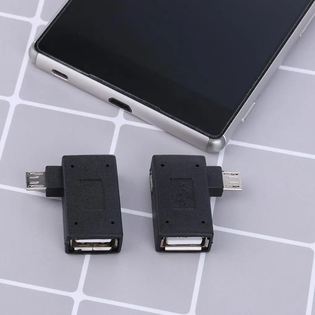 2шт 90 Degreen Android телефон U диск Мышь Клавиатура OTG кабель адаптер USB Женский к Мини
