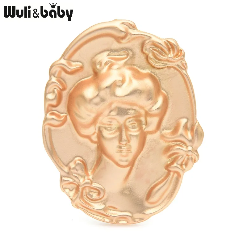 Wuli & baby золотые женские броши в виде значка для лица вечерние Броши из сплава с