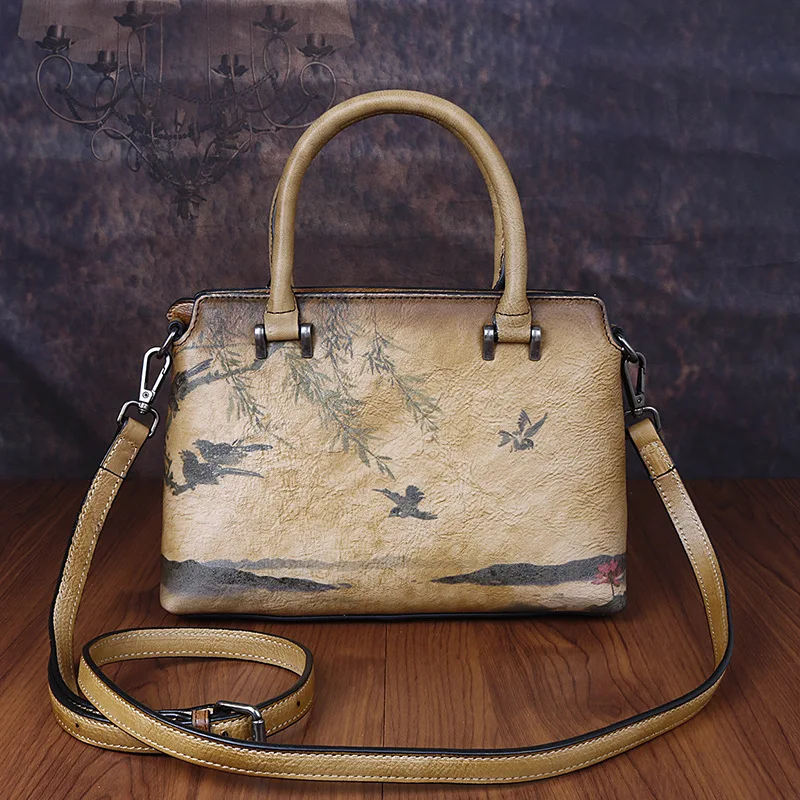 Chinese Wind Hand-Painted High Quality Women's Handbags Summer Leisure Chic Large Capacity Cowhide Shoulder Bags
Chinese Wind Hand-Painted High Quality Women's Handbags Summer Leisure Chic Large Capacity Cowhide Shoulder Bags