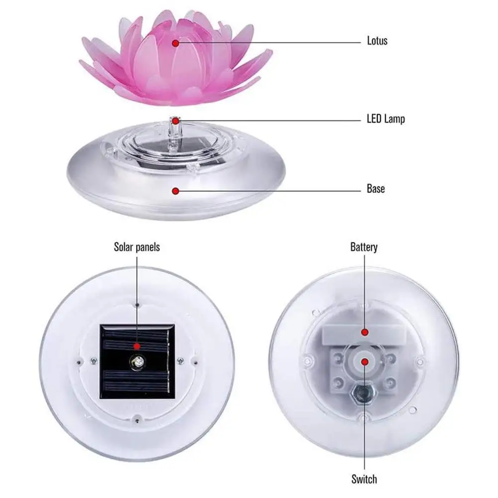 Outdoor Solar Floating Pond Lights Swimming Pool Floating Lamp Waterproof Floating Lotus Light
Outdoor Solar Floating Pond Lights Swimming Pool Floating Lamp Waterproof Floating Lotus Light
