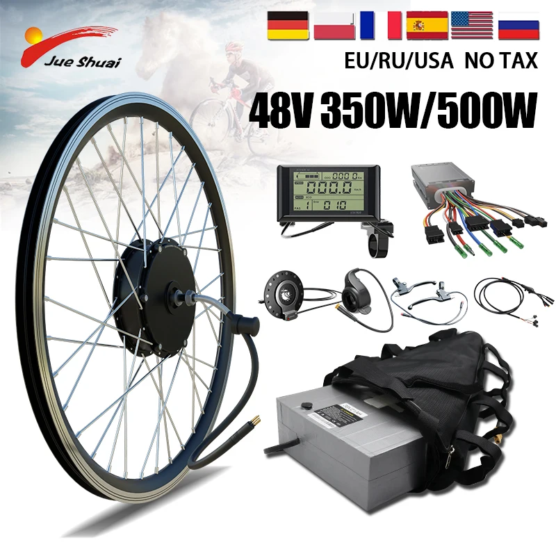 

Ebike Conversion Kit 48V 500W Front/Rear Wheel Hub Motor 20" 24" 26" 700C For Electric Bicycle Conversion Kit with Battery 48V