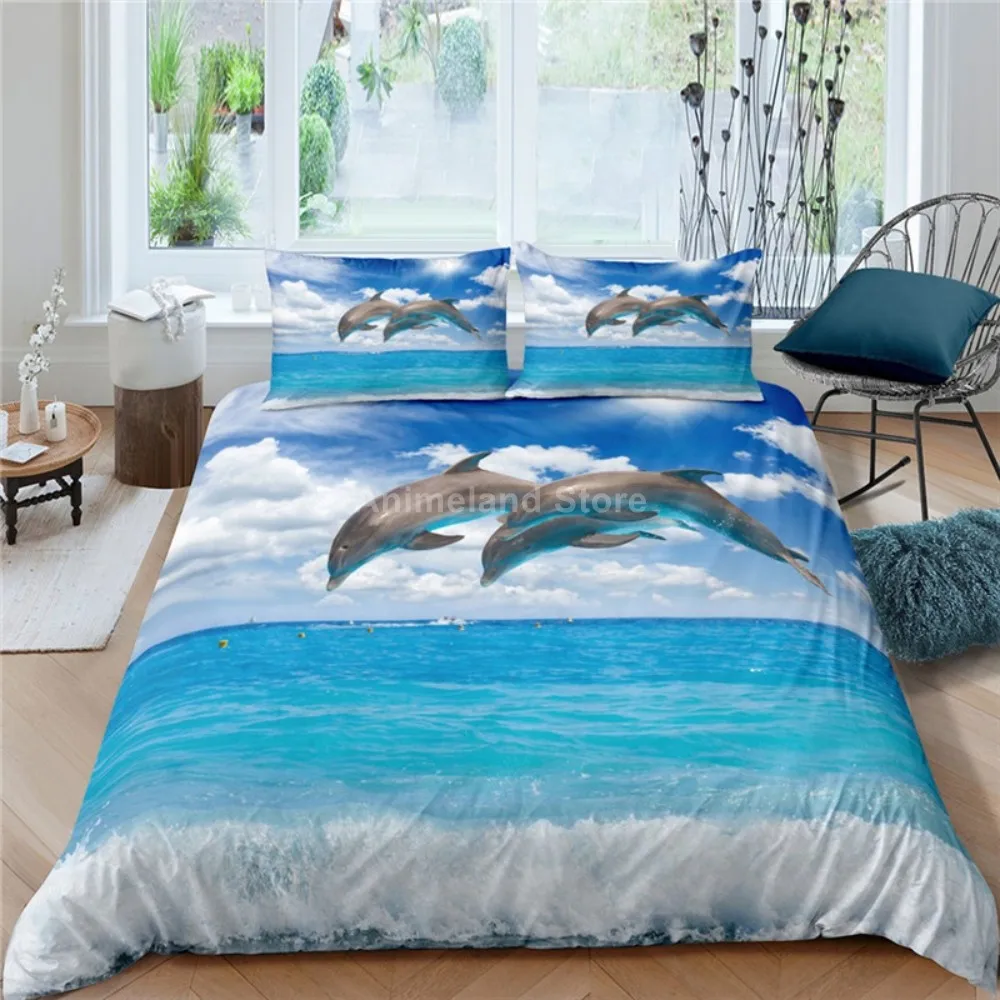 New Dolphin Bedding Set Animal 3d Print Bed Linen Quilt Home Textile Queen King Size Kids Fantasy Room Decor Duvet Cover Set
New Dolphin Bedding Set Animal 3d Print Bed Linen Quilt Home Textile Queen King Size Kids Fantasy Room Decor Duvet Cover Set