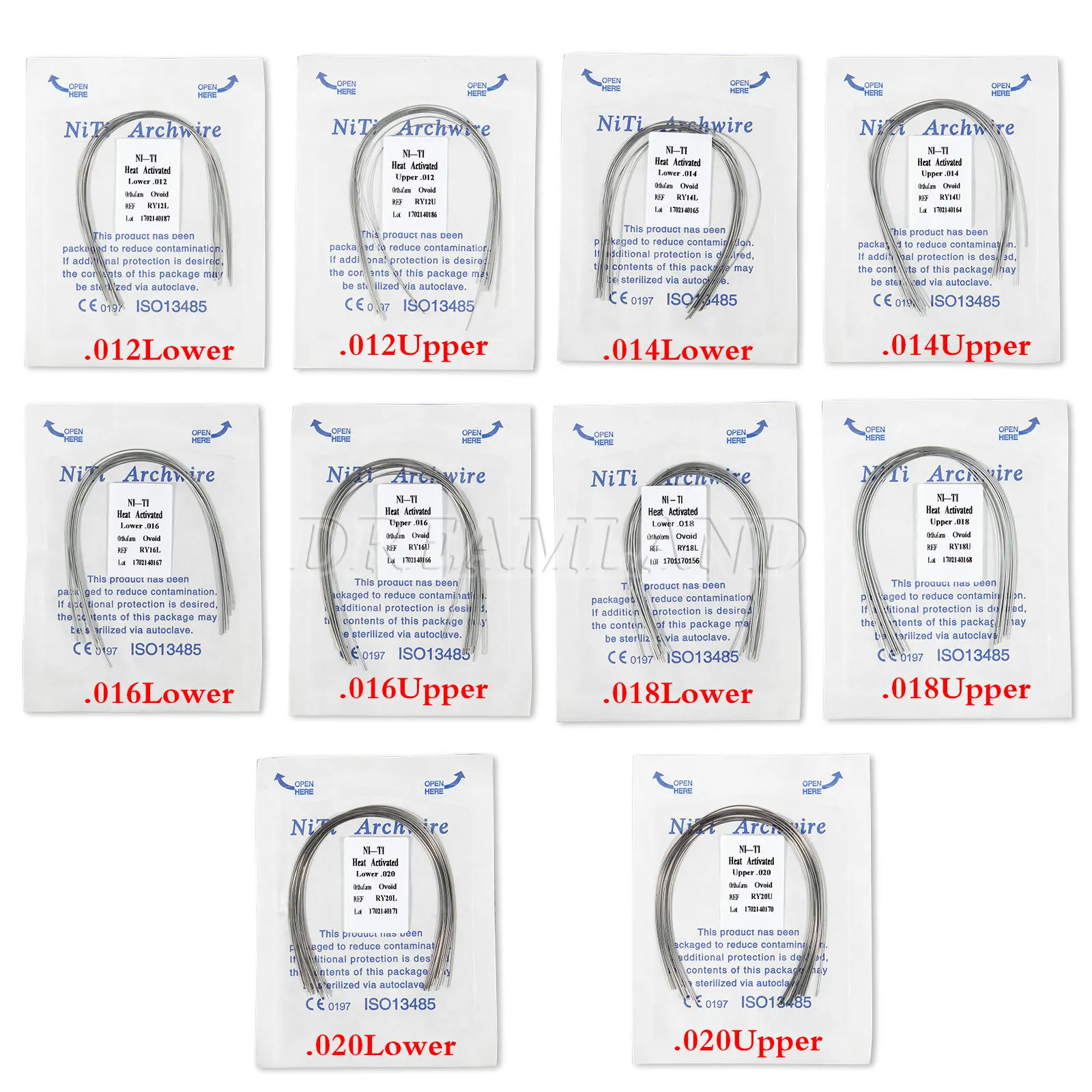 100Pcs Dental Orthodontic Niti Round Ovoid Arch Wires Heat Thermal Activated 10 Types
100Pcs Dental Orthodontic Niti Round Ovoid Arch Wires Heat Thermal Activated 10 Types