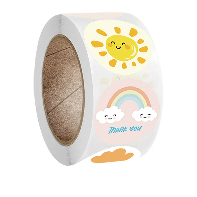 D&M 500Pcs Round Cartoon Thank You Sticker Cute Sun Rainbow Clouds Sticker For Handmade Gift Decor Labels Kids Reward Stickers
D&M 500Pcs Round Cartoon Thank You Sticker Cute Sun Rainbow Clouds Sticker For Handmade Gift Decor Labels Kids Reward Stickers