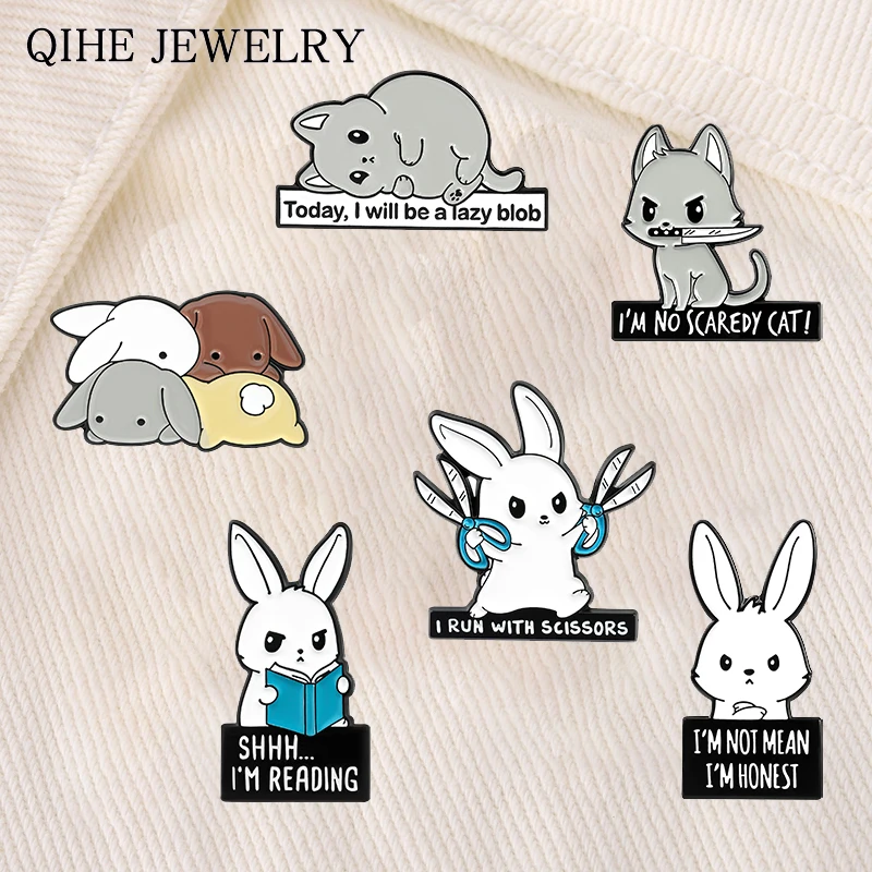Cartoon Rabbit Enamel Pins Badge White Bunny Brooches for Women Men Cute Anime Animal Lapel Pin Quote Jewelry Gift Wholesale
Cartoon Rabbit Enamel Pins Badge White Bunny Brooches for Women Men Cute Anime Animal Lapel Pin Quote Jewelry Gift Wholesale