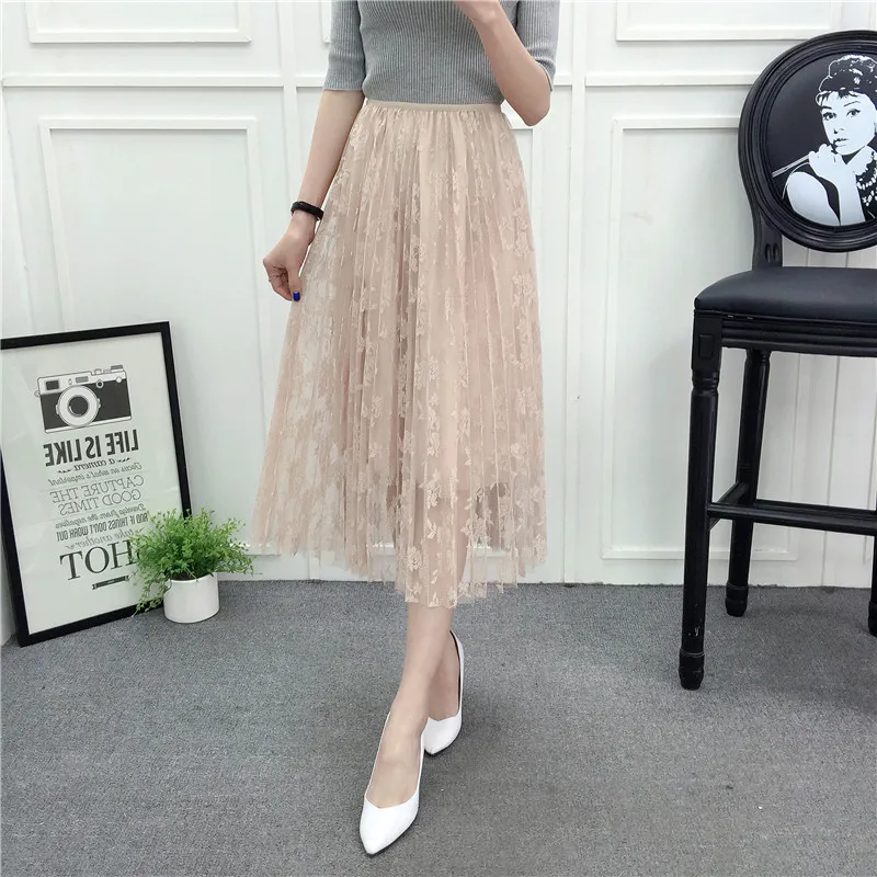2022 Summer New Elastic High Waist Slim Simple Pleated Lace Skirt Casual All-match Women A-line Long Skirt Tide Free Shipping
2022 Summer New Elastic High Waist Slim Simple Pleated Lace Skirt Casual All-match Women A-line Long Skirt Tide Free Shipping
