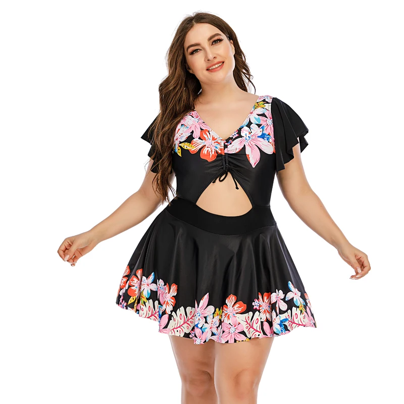 2022 Summer Women Swimwear Black Floral Print Butterfly Style Hollow Lace-up Push Up Backless Two Pieces Swimsuit Plus Size 5XL
2022 Summer Women Swimwear Black Floral Print Butterfly Style Hollow Lace-up Push Up Backless Two Pieces Swimsuit Plus Size 5XL