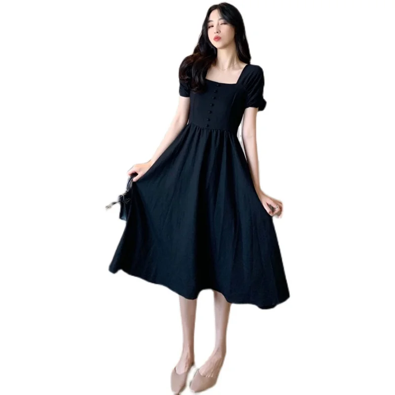 summer women's dress 2021 Retro waist was thin Hepburn style black dress temperament square collar little black dress sweet
summer women's dress 2021 Retro waist was thin Hepburn style black dress temperament square collar little black dress sweet