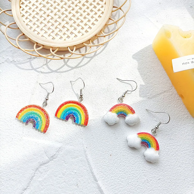 Rainbow Pendant Earrings Hanging earrings Hook earrings Summer Sweet and Cute Rainbow Earrings Women earring ear clips
Rainbow Pendant Earrings Hanging earrings Hook earrings Summer Sweet and Cute Rainbow Earrings Women earring ear clips