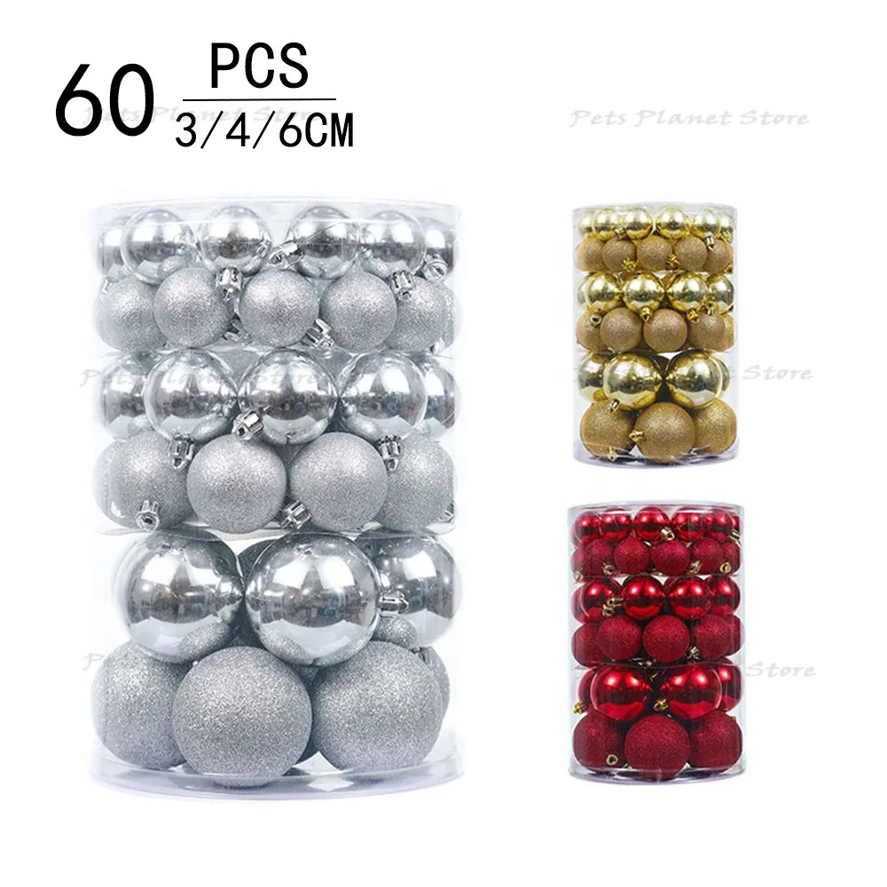 New 60PCS Multi-size Christmas Ornaments Christmas Tree Ornaments Set Christmas Ball Decoration Pendant
New 60PCS Multi-size Christmas Ornaments Christmas Tree Ornaments Set Christmas Ball Decoration Pendant