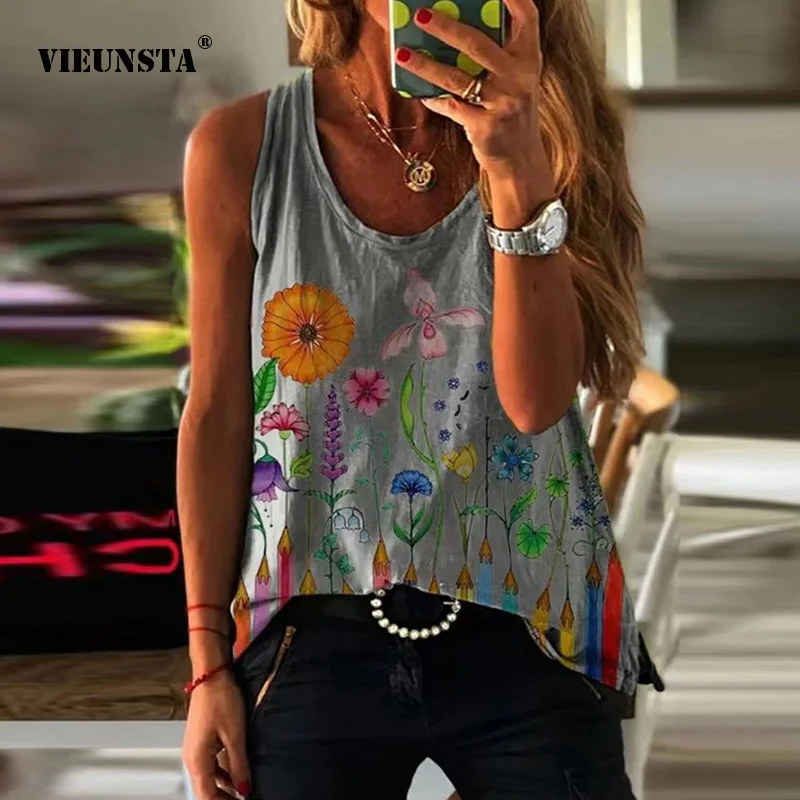 Блузка женская с круглым вырезом, элегантная Свободная Повседневная рубашка в стиле Харадзюку, с цветочным принтом, без рукавов, пуловер, ле... 
Блузка женская с круглым вырезом, элегантная Свободная Повседневная рубашка в стиле Харадзюку, с цветочным принтом, без рукавов, пуловер, ле...