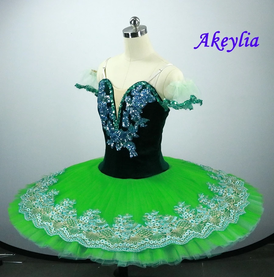 Velvet Esmeralda Professional Ballet Tutu Girls Adult Green Pancake Peformance Tutus Sugar plum fairy Dress Costumes Kid | Тематическая