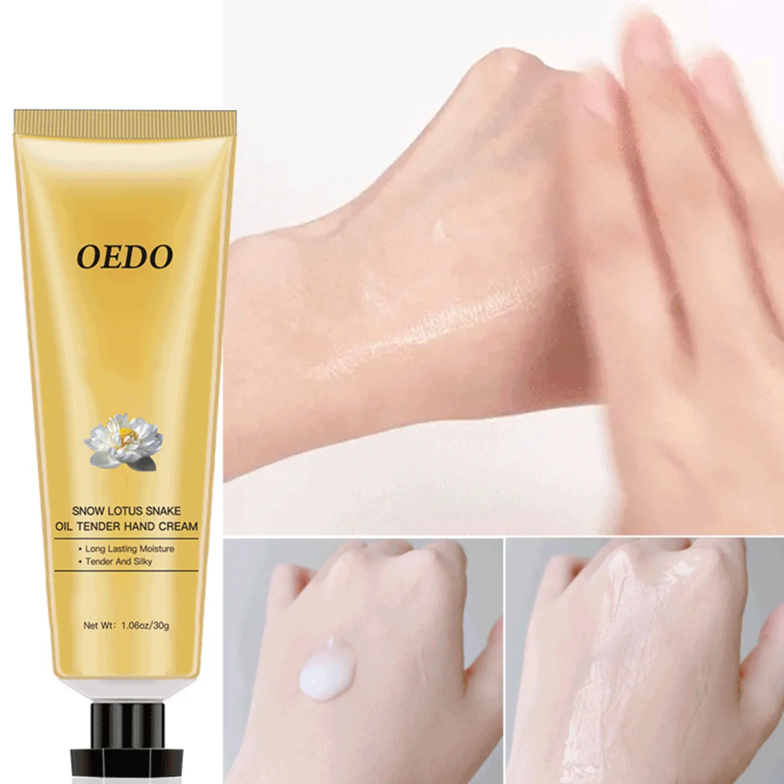

OEDO Snow Lotus Snake Oil для нежных рук Cream против трещин Анти Старение Отбеливание Увлажняющий питательный уход за руками 30 г
