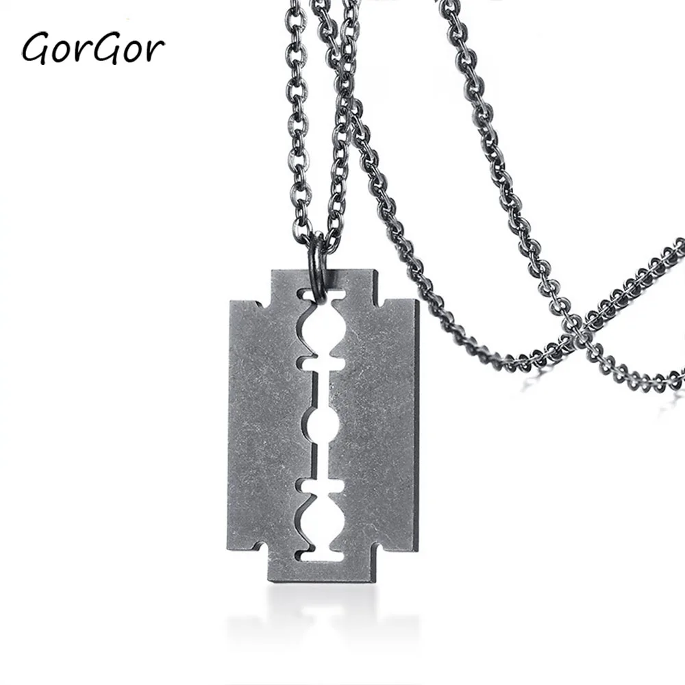 GorGor Fashion Stainless Steel Necklaces Men Minimalist Jewerly Vintage Grey Blade Pendant O-chain Punk Gift PN-1013
GorGor Fashion Stainless Steel Necklaces Men Minimalist Jewerly Vintage Grey Blade Pendant O-chain Punk Gift PN-1013