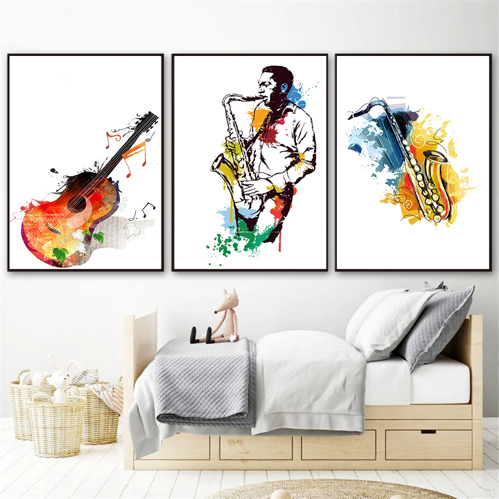 Abstract Music Saxophone Guitar Wall Art Canvas Painting Nordic Posters and Prints Wall Pictures for Living Home Decoration
Abstract Music Saxophone Guitar Wall Art Canvas Painting Nordic Posters and Prints Wall Pictures for Living Home Decoration