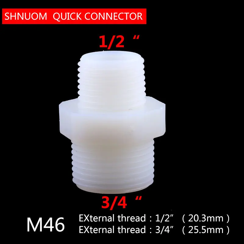 1/2'' Male to 3/4" External Thread Pipe Fitting Plastic Nylon Diameter Change 20-25MM Straight Connect Aquarium RO Water Filter
1/2'' Male to 3/4" External Thread Pipe Fitting Plastic Nylon Diameter Change 20-25MM Straight Connect Aquarium RO Water Filter