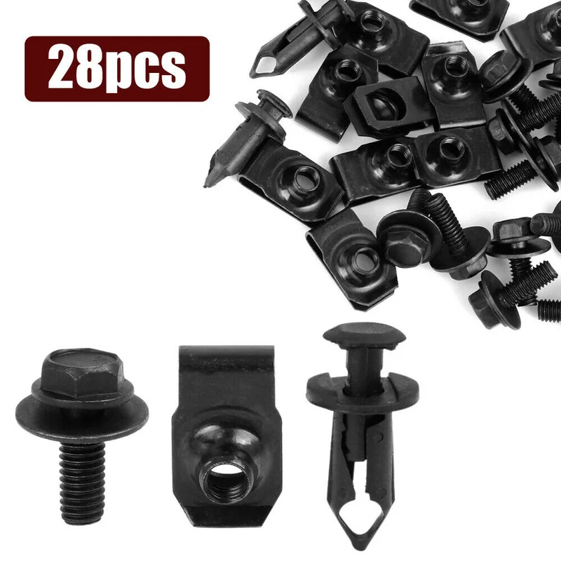 28pcs Universal Car Tuning Engine Splash Shield Body Bolts Screws Fender Bumper Retainer Clip Rivet Car Interior Accessories
28pcs Universal Car Tuning Engine Splash Shield Body Bolts Screws Fender Bumper Retainer Clip Rivet Car Interior Accessories